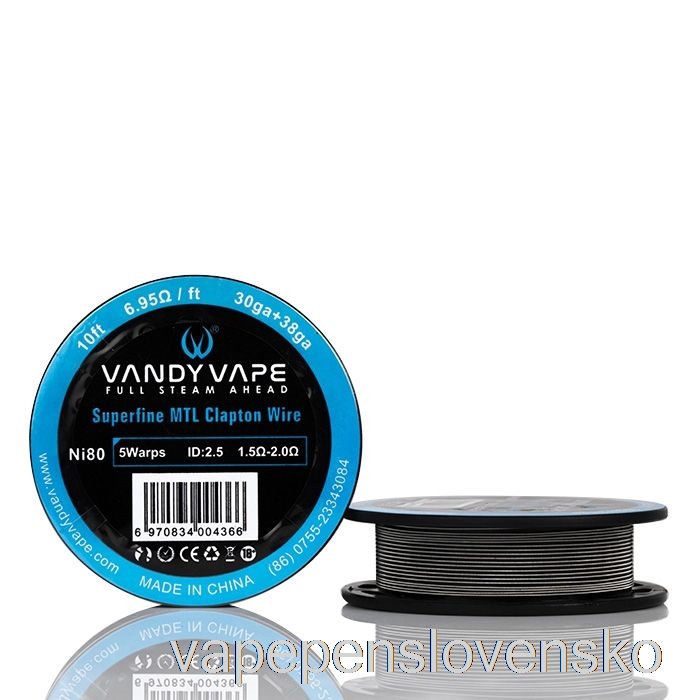 Vandy Vape Superfine Mtl Drôtené Cievky - 10 Stôp 6,95 Ohm Ni80 Clapton Wire Vape Cigareta